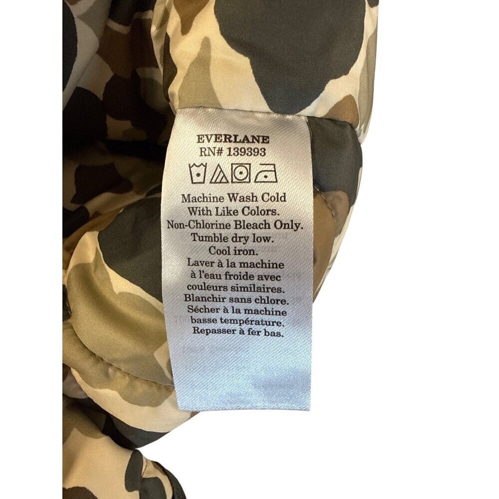 Everlane Womens Renew Long Liner Jacket~Size XS~Biscotti Camo Puffer NWT L10 49 - Picture 9 of 10